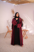 BURGANDY BLACK 2 piece ABAYA - Peace Lily
