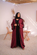 BURGANDY BLACK 2 piece ABAYA - Peace Lily