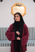 BURGANDY BLACK 2 piece ABAYA - Peace Lily