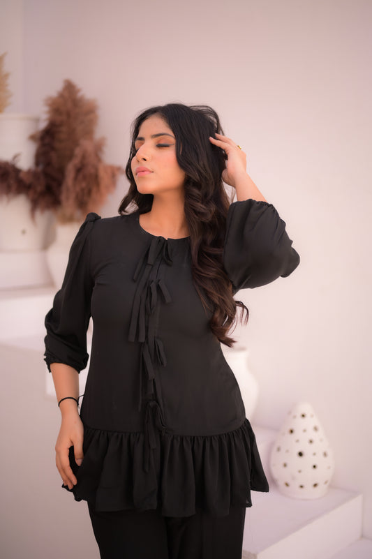 Black Bow Tie 2 piece set