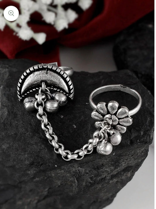 Chandra Dual Silver ring