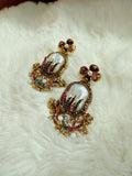 Multi colored contemporary earrings - Peace Lily