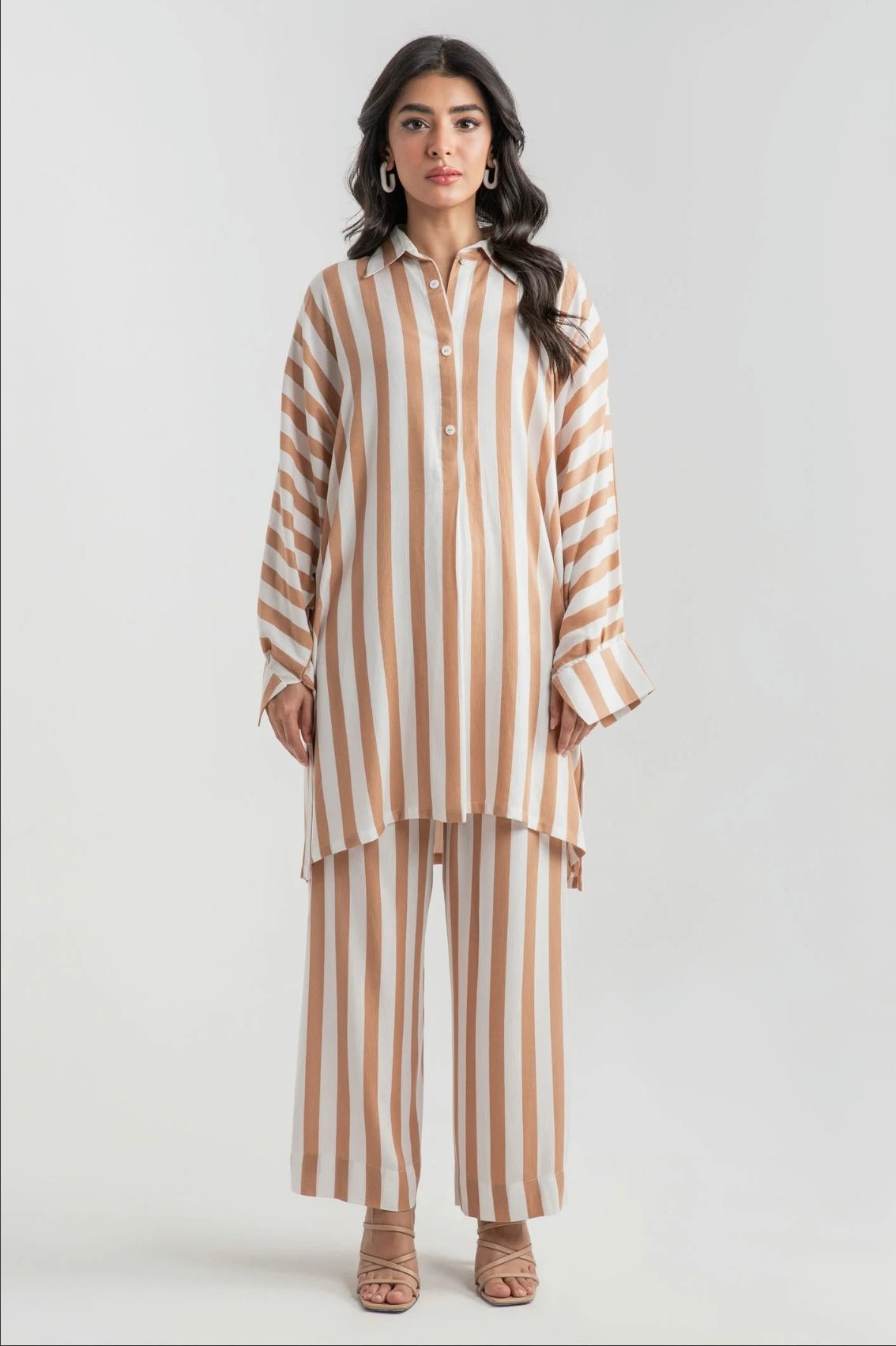 Striped shirt collar Co - ord set - Peace Lily