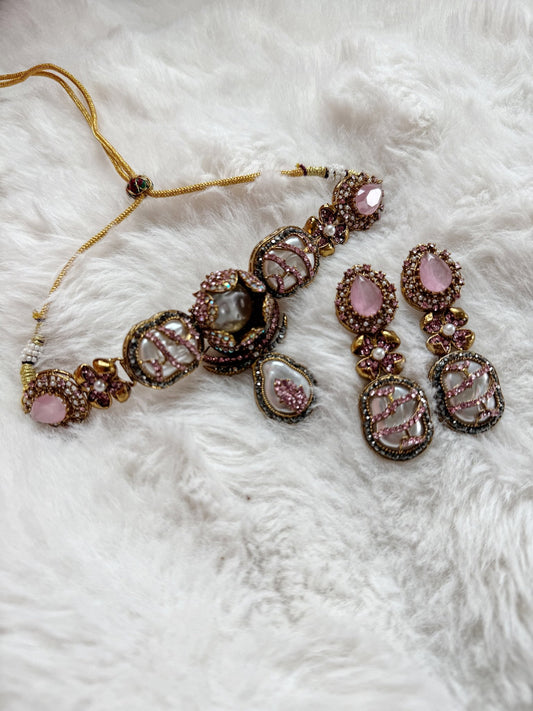 turkish style pink choker - Peace Lily