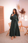 VIOLA MAXI TIE DRESS - TEAL GREEN - Peace Lily