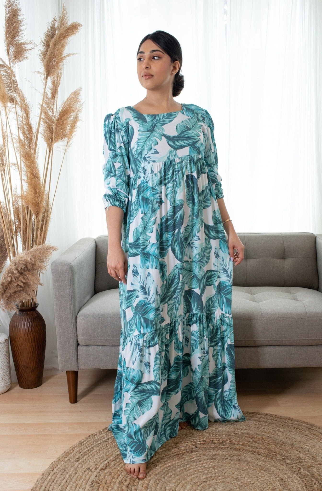 Perfect Sleeve Loose Plain, Breezy, Long Maxi Dress for Summer